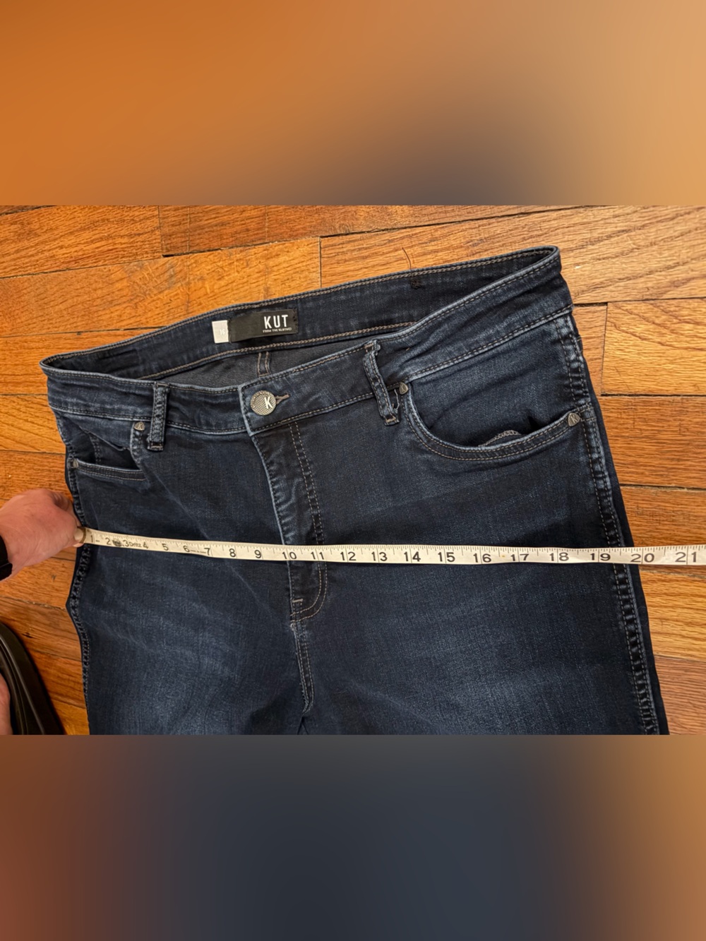 Kut from the Kloth Dark Blue Diana Fab Ab Skinny Jeans high rise nice! Size 16